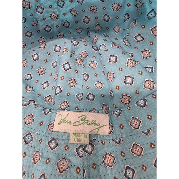 Vera Bradley Bucket Hat Java Blue Floral Print Women Sun Hat Outdoors Beach - Picture 4 of 4